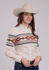 Roper Aztec Border Snap Shirt - Broken horn