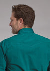 Roper Black Fill Solip Poplin Teal - Broken horn
