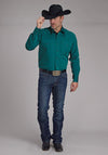 Roper Black Fill Solip Poplin Teal - Broken horn