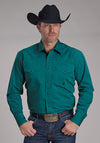 Roper Black Fill Solip Poplin Teal - Broken horn