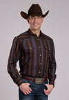 Roper Brown & Blue Wide Stripe - Broken horn