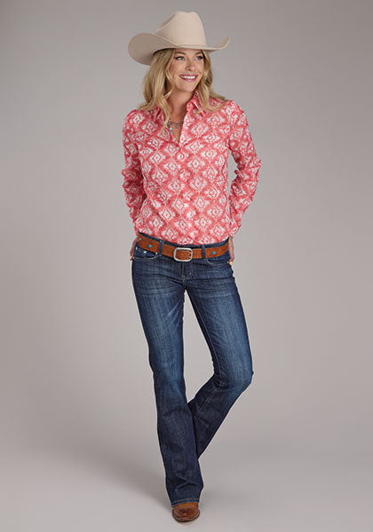 Roper Ikat Aztec Print Blouse - Broken horn