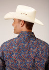 Roper Men Amarillo Snap Allover Print - Independence Foulard - Broken horn