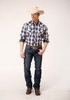 Roper Men Indigo Dobby - Broken horn