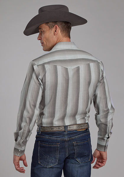 Roper Men Multi Grey Stripe - Broken horn