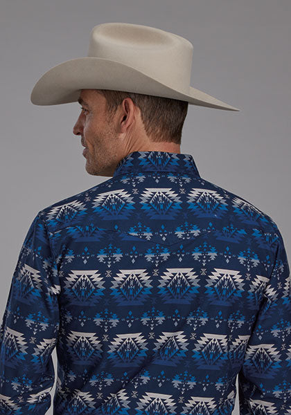 Roper Men Ombre Aztec Print - Broken horn