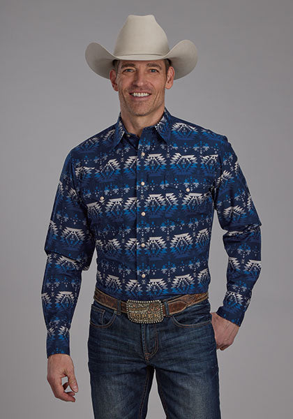 Roper Men Ombre Aztec Print - Broken horn