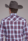 Roper Men Plaid Red - Broken horn