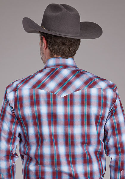 Roper Men Plaid Red - Broken horn