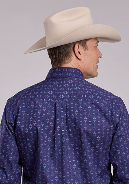 Roper Men's Aztec Print Snap - Broken horn