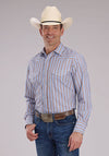 Roper Men's Blue/Brown Stripe - Broken horn