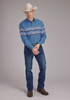 Roper Men's Border Stripe - Broken horn