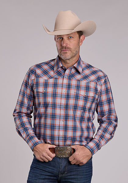 Roper Men's Breezy Plaid - Broken horn
