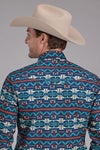 Roper Men's Horizontal Navajo Aztec Print - Broken horn