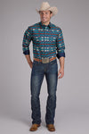 Roper Men's Horizontal Navajo Aztec Print - Broken horn
