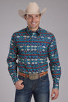 Roper Men's Horizontal Navajo Aztec Print - Broken horn