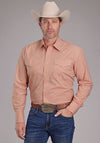 Roper Men's Minicheck - Orange - Broken horn