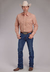 Roper Men's Minicheck - Orange - Broken horn