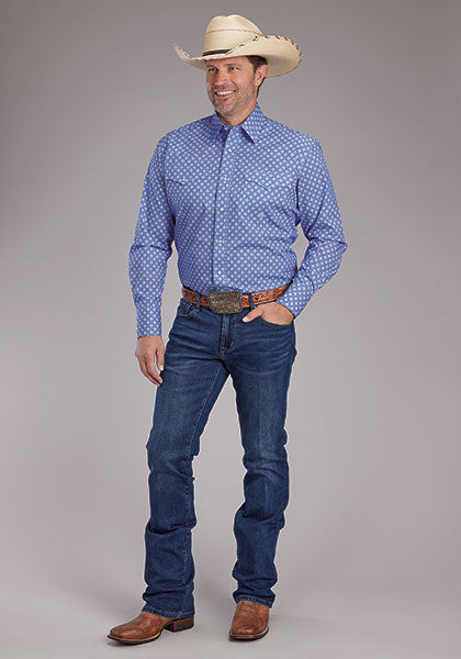 Roper Men's Perwinkle Foulard - Broken horn