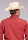 Roper Men's Solid Stretch Poplin - Rust - Broken horn