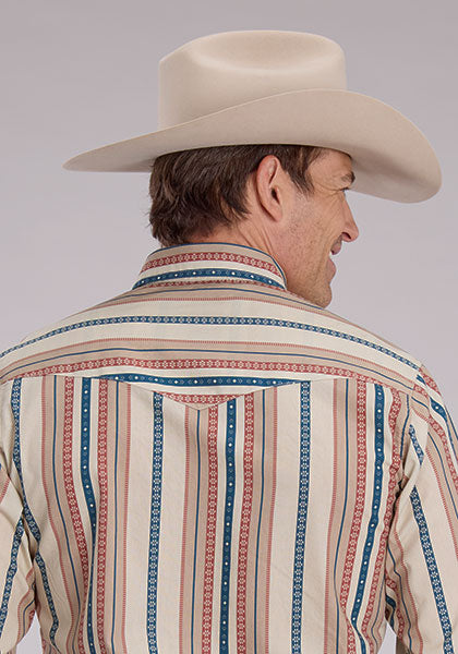 Roper Men's Southwest Vertical Stripe - Broken horn