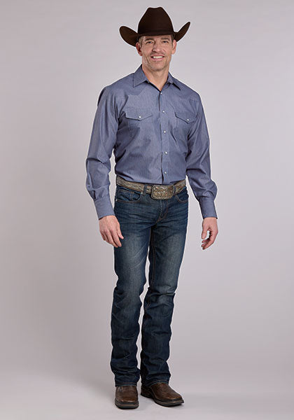Roper Men's Thin Blue Stripe - Broken horn