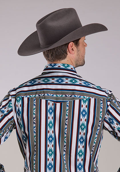 Roper Men's Vertical Retro Stripe - Broken horn