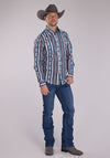 Roper Men's Vertical Retro Stripe - Broken horn