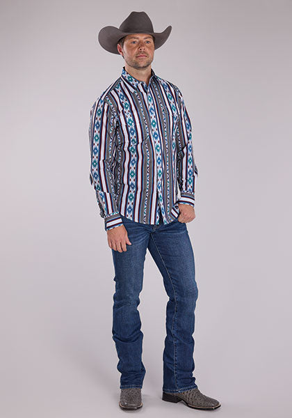 Roper Men's Vertical Retro Stripe - Broken horn