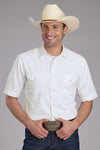 Roper Men's White Tone on Tone - Broken horn