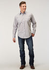 Roper Men Solid Poplin - Grey - Broken horn