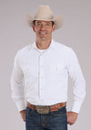 Roper Men White Aztec Tone on Tone - Broken horn