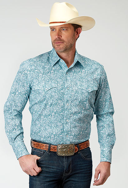 Roper Mens Snap Amarillo Snap - Broken horn