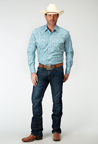 Roper Mens Snap Amarillo Snap - Broken horn