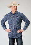 Roper Mens Snap Print Ditsy Floral Print Shirt - Broken horn