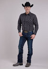 Roper Rancher's Crease Black/Grey Stripe - Broken horn