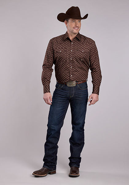 Roper Stretch Poplin Paisley - Broken horn