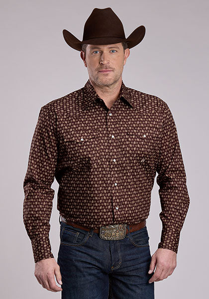 Roper Stretch Poplin Paisley - Broken horn