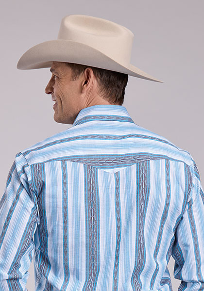Roper Stripe Snap Shirt - Broken horn