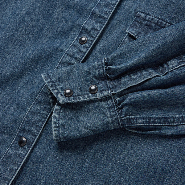 Stetson Embroidered Denim Crop Top - Broken horn