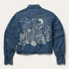 Stetson Embroidered Denim Crop Top - Broken horn