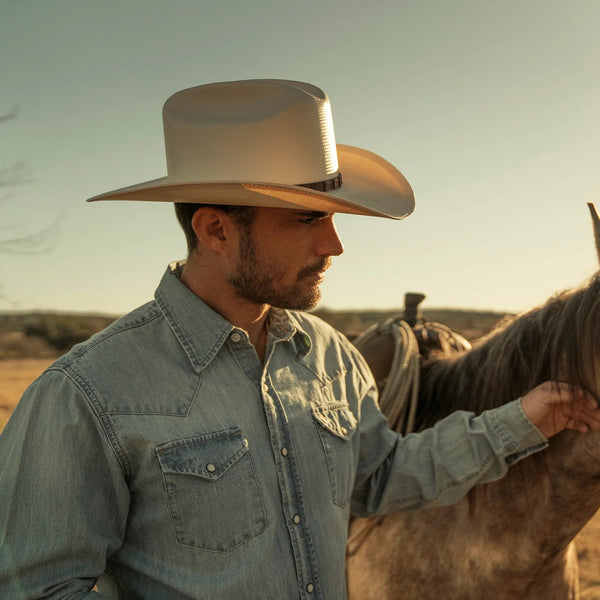 Stetson Long-Sleeved Denim Shirt - Broken horn