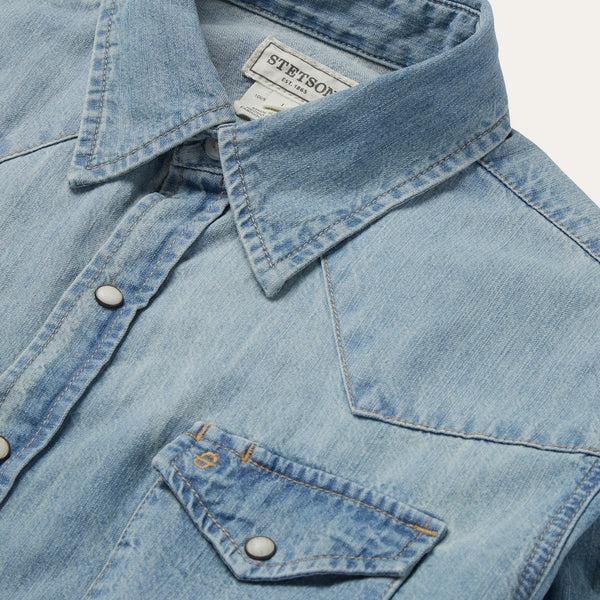 Stetson Long-Sleeved Denim Shirt - Broken horn