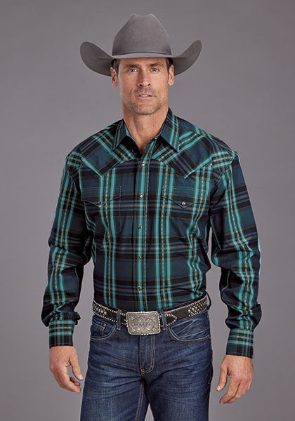 Stetson Men Lake Doby Plaid - Broken horn