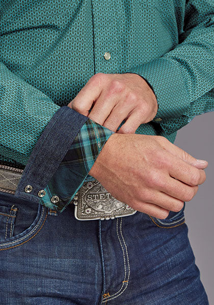 Stetson Men Teal Geo - Broken horn
