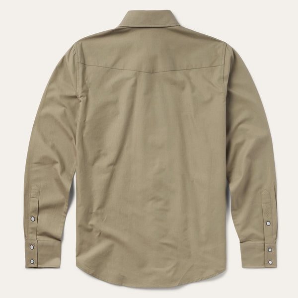 Stetson Olive Oxford Western Shirt - Broken horn