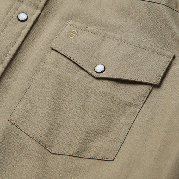 Stetson Olive Oxford Western Shirt - Broken horn