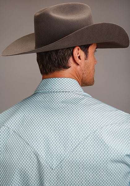 Stetson Snap 2 pocket Print - Silver Diamond Neat - Broken horn