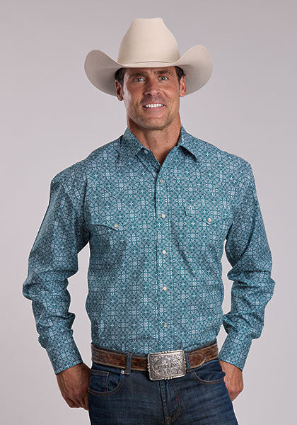 Stetson Teal Print - Broken horn
