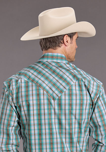 Stetson Vintage Turquoise Plaid - Broken horn